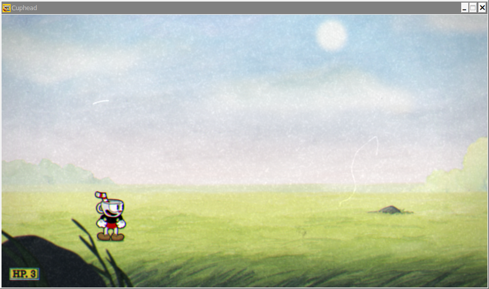 Cuphead at the start of Forest Follies after the agent's autonomous navigation run.